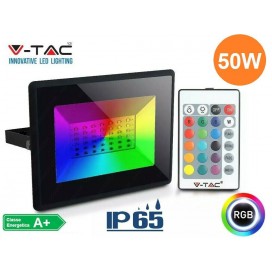V-TAC VT-4952 FARO LED RGB 50W IP65 DIMMERABILE CON TELECOMANDO INFRAROSSI - SKU