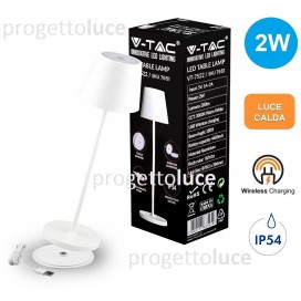 LAMPADA DA TAVOLO LUCE LED RICARICABILE 2W BAR HOTEL RISTORANTE WIRELESS TOUCH