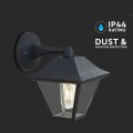 V-TAC LAMPADA DA GIARDINO IN VETRO LANTERNA WALL LAMP NERO DA MURO IP44