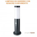 V-TAC LAMPIONE PORTALAMPADA DA GIARDINO E27 CON SENSORE MOVIMENTO IP44 45cm GREY