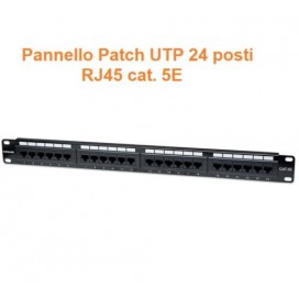 Pannello Patch UTP 24 Posti RJ45 Cat.5E NETWORKING