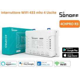 SONOFF 4CHPRO CENTRALE DOMOTICA WIFI 4 CANALI CONFIGURABILI GESTIONE SMARTPHONE
