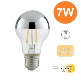 LAMPADINA LED FILAMENTO BULB Goccia CROMO A CUPOLA 7W ATTACCO E27 LUCE Naturale