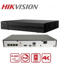 HIKVISION HWN-4104MH HIWATCH SERIES NVR 4K HD 4CH@8MPX H.265+ 80MBPS P2P ONVIF