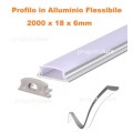 Profilo in Alluminio Flessibile Colore Silver per Strip LED Copertura Satinata