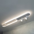 Plafoniera LED 50W luce indiretta lampada soffitto 4000lm 2 faretti SPOT GU10
