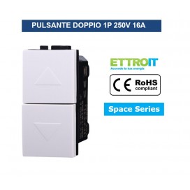 Pulsante Doppio Saliscendi per Tapparelle 1P+1P 16A Bianco Compatibile Bticino Living