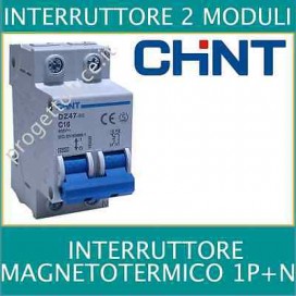 Chint 328390 INTERRUTTORE MAGNETOTERMICO 25A 1P+N 4,5KA 2 MOD.