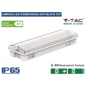 LAMPADA EMERGENZA V-TAC VT-996 LED 3W SMD IP65 CON FUNZIONE SELF TEST