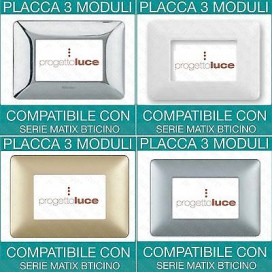 PLACCHE 3 4 6 MODULI COMPATIBILI BTICINO MATIX COLORI ASSORTITI