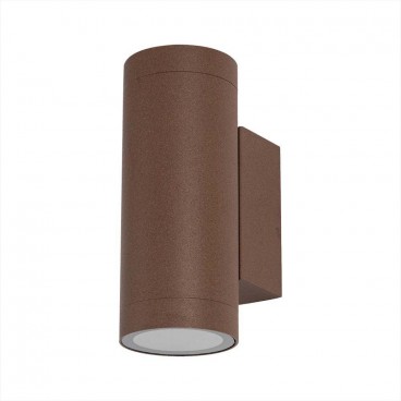 APPLIQUE LED DOPPIA EMISSIONE MURO GU10 ALLUMINIO CORTEN ESTERNO IP65 V-TAC