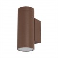 APPLIQUE LED DOPPIA EMISSIONE MURO GU10 ALLUMINIO CORTEN ESTERNO IP65 V-TAC