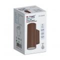 APPLIQUE LED DOPPIA EMISSIONE MURO GU10 ALLUMINIO CORTEN ESTERNO IP65 V-TAC