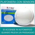 V-TAC | PLAFONIERA LED 16W con Sensore di Movimento