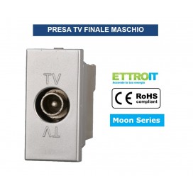 PRESA TV DIRETTA 1P SILVER CONNETTORE MASCHIO COMPATIBILE BTICINO SERIE AXOLUTE