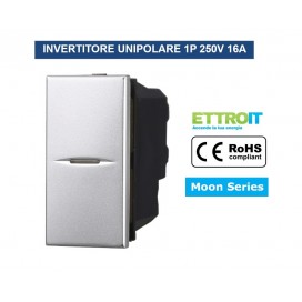 INVERTITORE UNIPOLARE 1P 16A 250V SILVER COMPATIBILE BTICINO SERIE AXOLUTE