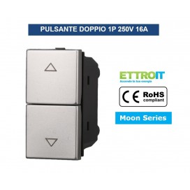 PULSANTE DOPPIO SALISCENDI 1P + 1P 10A 250V SILVER COMPATIBILE BTICINO SERIE AXOLUTE