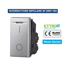 INTERRUTTORE BIPOLARE 2P 16A 250V SILVER COMPATIBILE BTICINO SERIE AXOLUTE