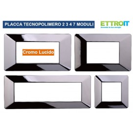 PLACCA IN TECNOPOLIMERO COLORE CROMO LUCIDO COMPATIBILE CON SERIE VIMAR PLANA