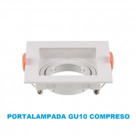 PORTA FARETTO QUADRATO FISSO DA INCASSO PER LAMPADINE GU10 E MR16 BIANCO