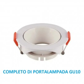 V-TAC VT-931 PORTA FARETTO ROTONDO ORIENTABILE DA INCASSO PER LAMPADINE GU10