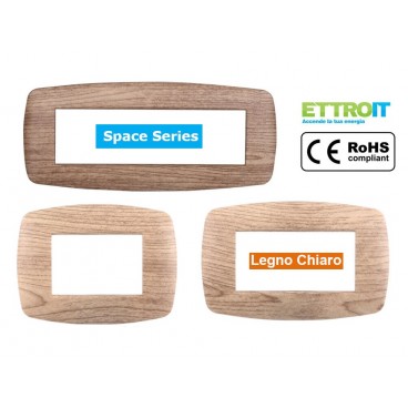 PLACCA BTICINO LIVING LIGHT COMPATIBILE LEGNO CHIARO SLIM 3 4 7 MODULI