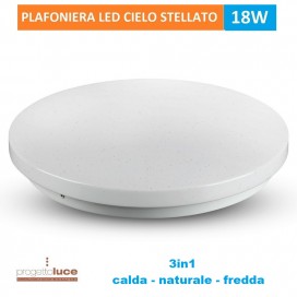 V-TAC PLAFONIERA LED 18W FORMA CIRCOLARE EFFETTO CIELO STELLATO