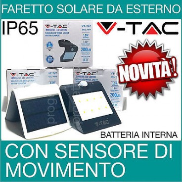 V tac faro led faretto con sensore crepuscolare carica solare da ... Fotocellula per luci esterne
