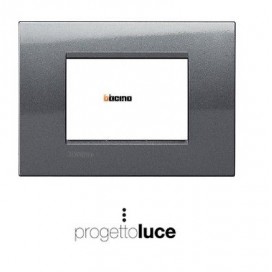 BTICINO LIVINGLIGHT LNA4803AC PLACCA QUADRA 3 MODULI METALS ACCIAIO