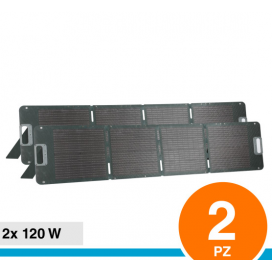 V-TAC 2*Pannelli Solari Fotovoltaici 2*120W (240W) Pieghevole per Power Station Portatili