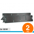 V-TAC 2*Pannelli Solari Fotovoltaici 2*120W (240W) Pieghevole per Power Station Portatili