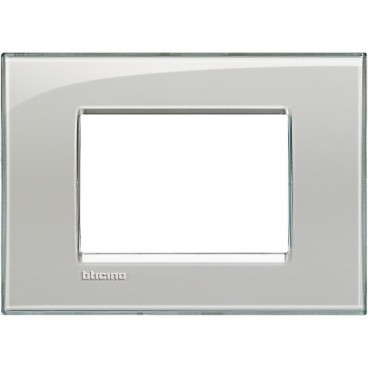 Bticino Livinglight placca 3 moduli quadra colore grigio ghiaccio LNA4803KG