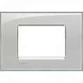 Bticino Livinglight placca 3 moduli quadra colore grigio ghiaccio LNA4803KG