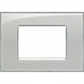 Bticino Livinglight placca 3 moduli quadra colore grigio ghiaccio LNA4803KG