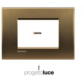 BTICINO LIVINGLIGHT LNA4803BZ PLACCA QUADRA 3 MODULI BRONZO LUCIDO