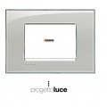 BTICINO LIVINGLIGHT LNA4803KG PLACCA QUADRA 3 MODULI GRIGIO GHIACCIO