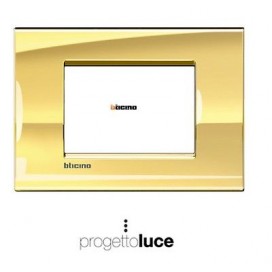 LNA4803OA PLACCA 3 MODULI ORO FREDDO LIVINGLIGHT QUADRE BTICINO