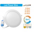 PANNELLO LED FARETTO DA INCASSO DA 6W 12W 18W 24W ROTONDO SLIM TRIPLA Tonalità