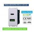 PRESA USB CON CONNETTORE TIPO C E TIPO A 3.1A PER SERIE VIMAR ARKE
