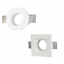 Porta Faretto in Gesso Ceramico incasso con portalampada GU10