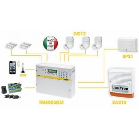 KIT ANTIFURTO ALLARME CASA CON CENTRALE SERIE TM GSM INCORPORATO + ACCESSSORI