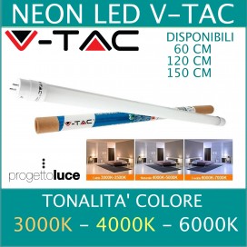 V-TAC TUBO NEON LED Tubo G13 T8 60 cm LUCE CALDA NATURALE FREDDA