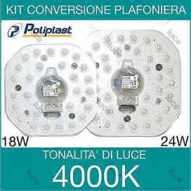 KIT CONVERSIONE PANNELLO LED PLAFONIERA SMALL LAMPADA LUCE NEON SMD CALAMITATO W