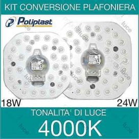 KIT CONVERSIONE PANNELLO LED PLAFONIERA SMALL LAMPADA LUCE NEON SMD CALAMITATO W