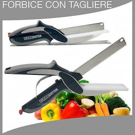 FORBICE CON TAGLIERE CLEVER CUTTER COLTELLO FORBICI TAGLIA FRUTTA VERDURA 