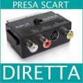 ★ADATTATORE Cavo SCART Maschio/Femmina + Audio RCA S-VIDEO Presa IN OUT S-vhs TV