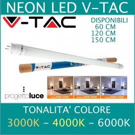V-TAC TUBO NEON LED Tubo G13 T8 150 cm LUCE CALDA NATURALE FREDDA