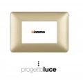 BTICINO MATIX PLACCA 3 MODULI COLORE GOLD