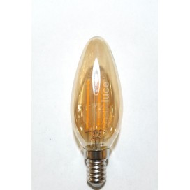 Lampadina LED E14 4W Candela Filamento Ambrato 2200K VINTAGE