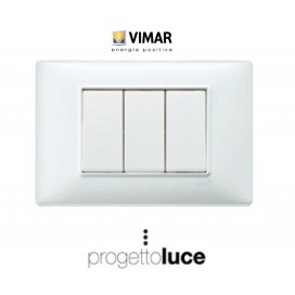 VIMAR 14653.01 PLACCA 3 MODULI BIANCA PLANA